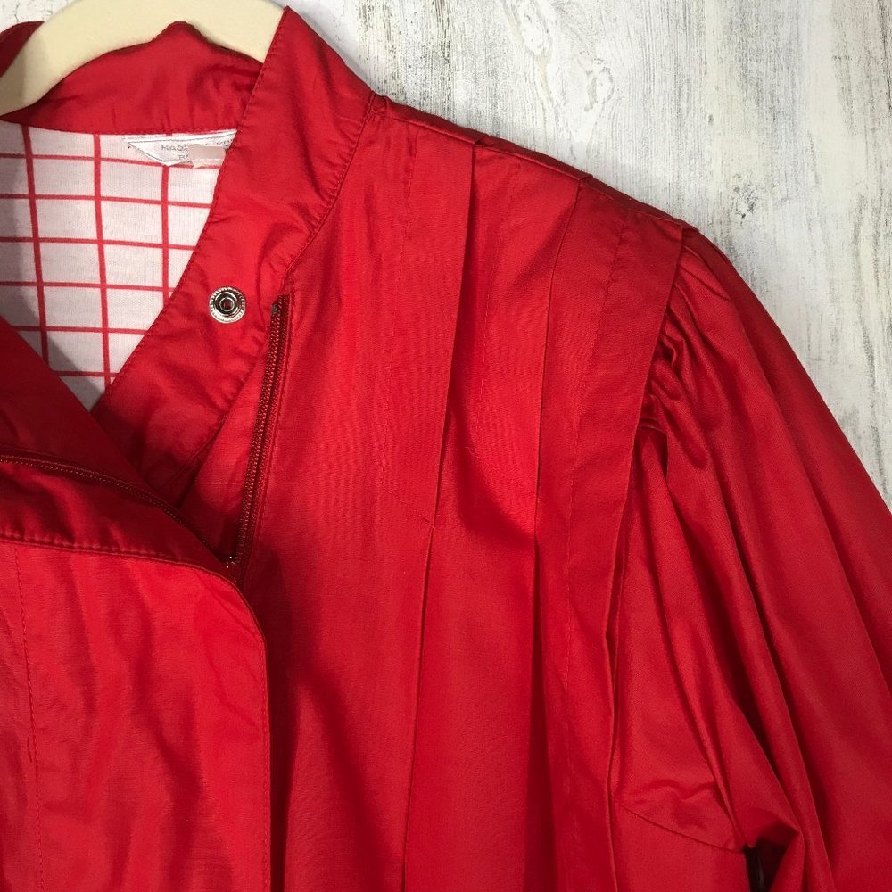 Vintage 80s red Casual Corner pleated jacket - Picture 4 of 11